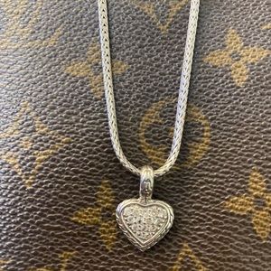 John Hardy white sapphire heart necklace